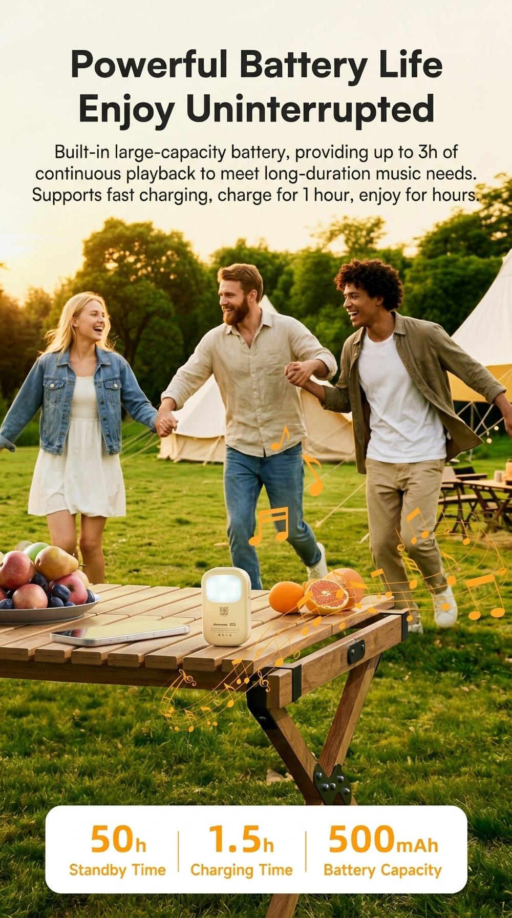 HYUNDAI VA18 8-in-1 Smart AI Translator Speaker, Support Translation, SOS Emergency Assistance, Global Intercom, Anti-Lost Alert, AI Assistant, Radar Detection & Vibration Alert, Portable Audio Device for Travel, Compatible with Android & iOS