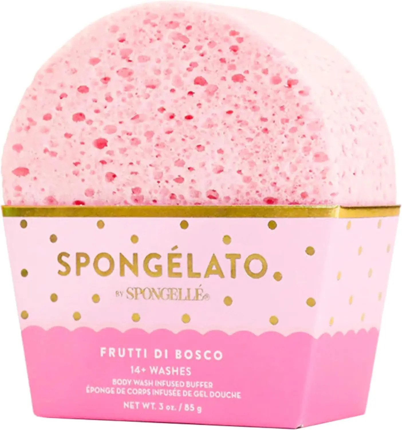 Spongellé Frutti di Bosco Mixed Berries Spongélato Body Wash Buffer Sponge, 14+ Uses