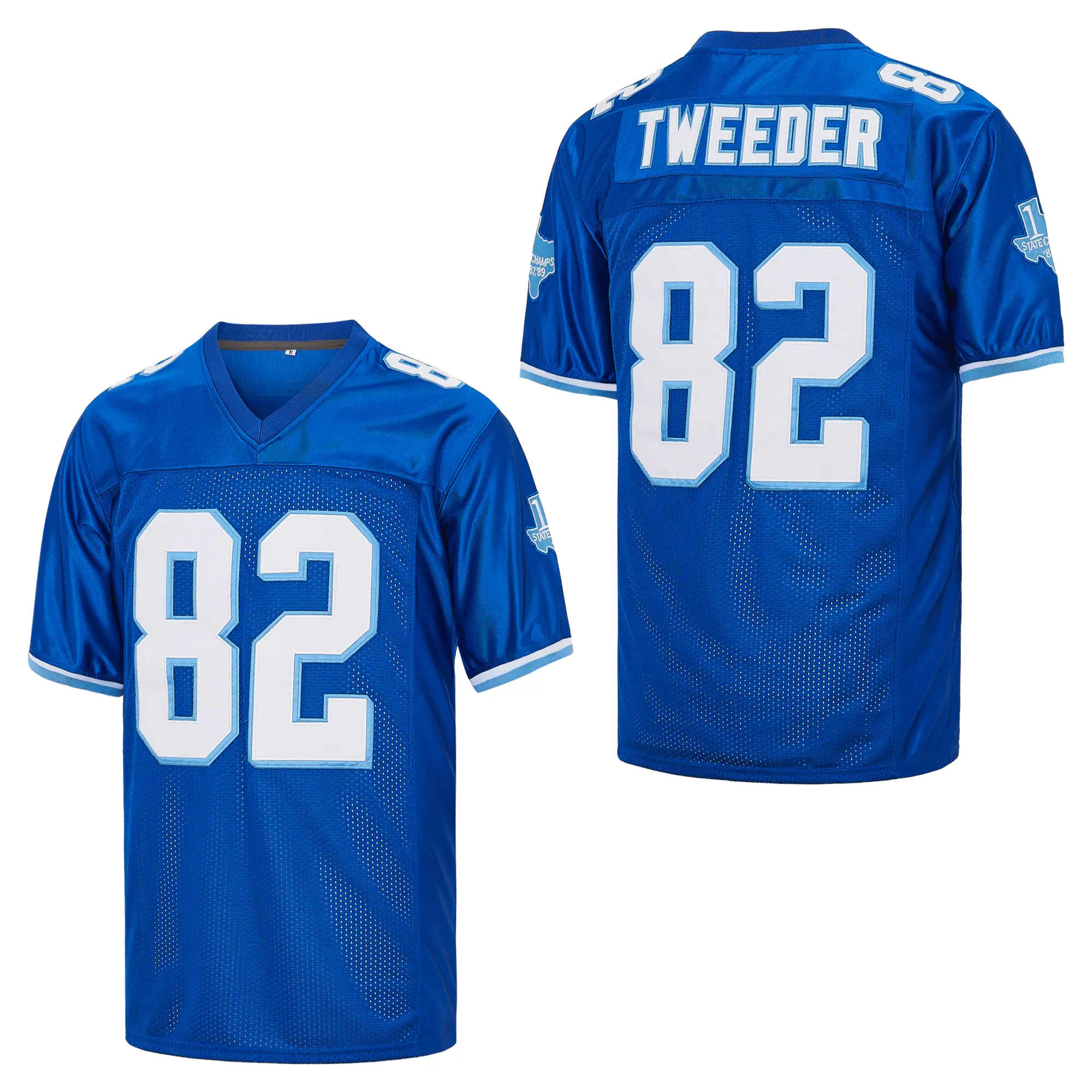 Men's Football Jersey, Embroidered Tweeder #82 Varsity Blues West Canaan Coyotes Replica, Breathable Mesh V-Neck Casual Sports Tee, Casual Jersey, Sports Tees, Breathable Mesh Stays Cool, Cool & Flexible, Sports Top, Casual Wear