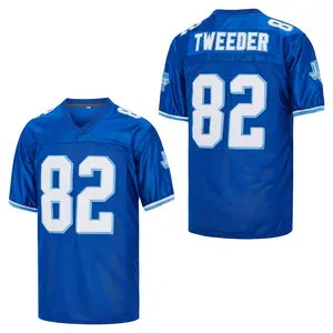 Men's 82# T-shirt Tweeder Varsity Blues Movie West Canaan Coyotes Football Jersey Embroidery short-sleeved football blue short rugby