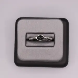 Sterling Silver Stone Ring - Mini Oval Onyx