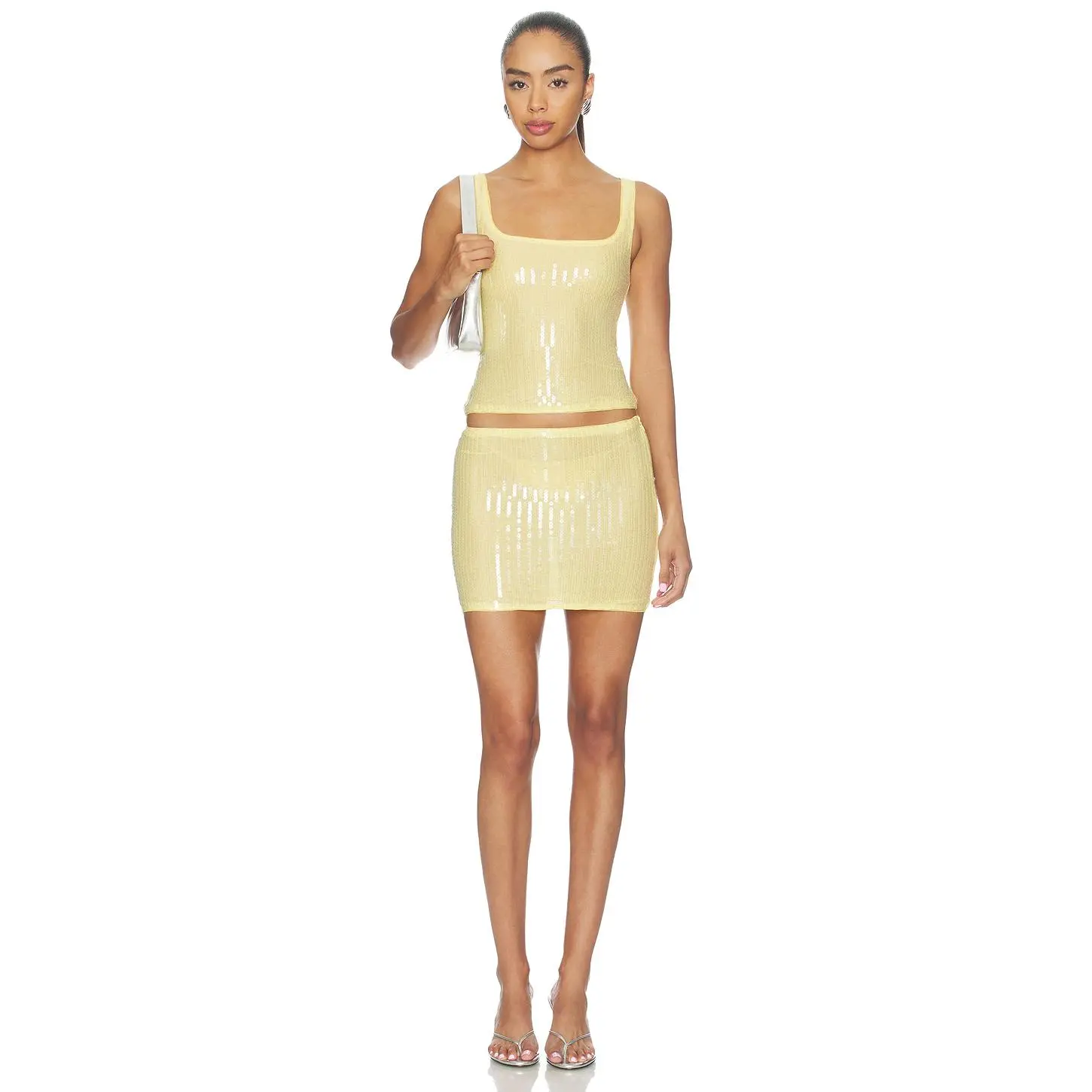 superdown Fayra Mini Skirt Set in Butter Yellow
