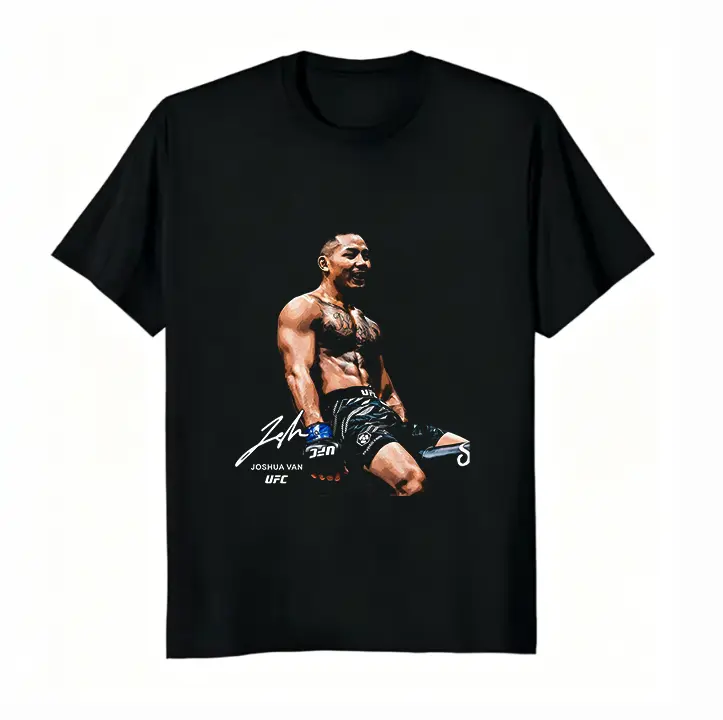 Joshua-Van UFC Fighter Graphic T-Shirt, Stylish Unisex Round Neck Tee in 100% Cotton, Breathable Short Sleeve Design, Shortsleeve