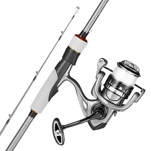 IM6 Carbon Fiber Spinning Rod and Reel Combo for Bass, 6.5 ft Two-Piece Rod and Reel Set, EVA Handle, Stainless Steel Guides with Ceramic Rings, 7+1 Ball Bearings, Durable Lightweight Rod and Reel Combo