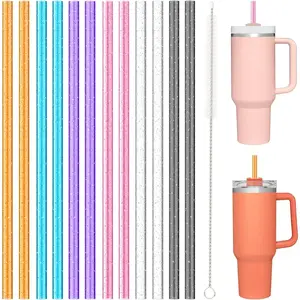 Replacement Straws for Stanley 40oz 30oz 64 oz Tumbler, Reusable Color Drinking Straws with Cleaning Brush for Stanley Cup Accessorie, BPA Free, Dishwasher Safe (Cup Not Included)