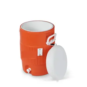 5 Gallon Heavy-Duty Polyethylene Beverage Cooler Jug, Orange - Perfect for Keeping Drinks Fresh - Drinkware Insulated Lid