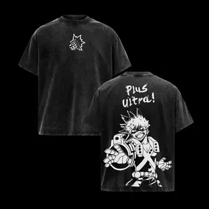 valentine shirts Katsuki Bakugo Retro Washed Oversize T-Shirt  MHA My Hero Academia Heavy Cotton Graphic Tee Vintage Anime Streetwear Apparel Unisex Fan Merch Gift Premium Washed Look