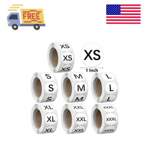 3500 Pcs 1 Inch Size Stickers for Clothing XS-XXXL, Self Adhesive Clothing Shirt Size Stickers Rolls