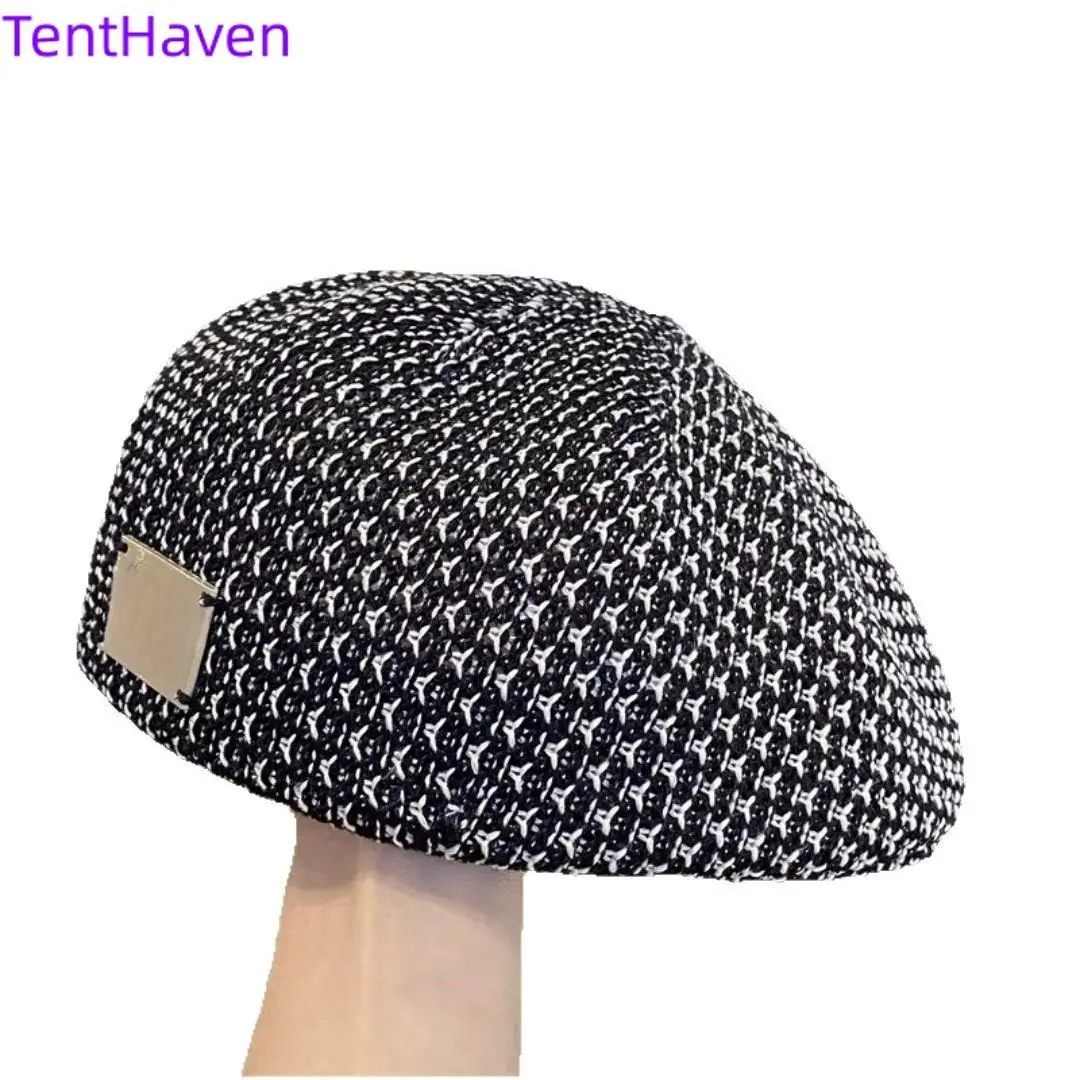 Unisex 2026 Spring-Summer Hollow Design Double-Sided Breathable Painter Beret - Slimming, Versatile Sports & Outdoor Daily Hat Accessory, Reversible, Trendy, Fashion, Female