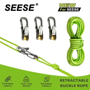 【SummerVibes】SEESE Retractable Buckle Rope-Adjustable Ropes 2026 New Rope Roller with Accessory Cord - Easy Secure Tie Down for Outdoor,Camping, Marine Rope,and Boating Guy Lines ,Tools Gadgets,Truck Stuff ,Car Essentials