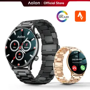 Aolon GTR3 Unisex Silicone Smart Watch - 1.43" AMOLED Always-on Display, Sleek Minimalist Business Wristwatch, 120-Hr Battery, Calorie Tracker, Sports & Health Fitness Monitoring, Music Control, iOS & Android Compatible#fathers day gift#outdoor fun