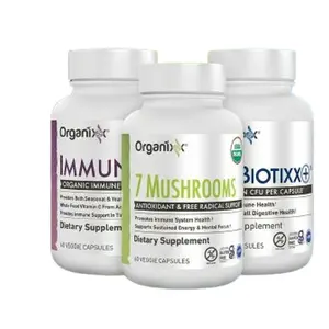 Organixx Organic Immune-Boosting Bundle – 7 Mushrooms, Immunity 3, ProBiotixx, Zinc – 60 Capsules Each, Nutrition Vitamins Supplements, Antioxidants Support, Capsules Form, Immune Health Aid