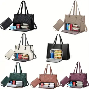 2-in-1 Lunch Bag Set | Leakproof Insulated Cooler + Storage Tote - Non-Food Contact, Perfect for Back to School & Travel, Waterproof Lunch Tote