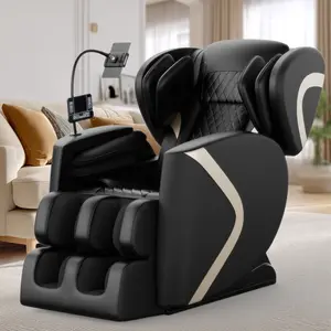 Full Body Massage Chair Recliner with Zero Gravity, Air Pressure Compression System, Heated Waist and Legs, Adjustable Footrest, Automatic Modes, Easy Setup Relaxation Seating for Home Office, Black ﻿