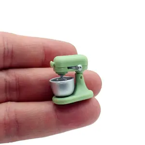 1:12 Scale Miniature Lightweight Blender Model Ornament, Resin Material, No Power, Metal Texture Mixing Bowl, Dollhouse Decor, DIY Kitchen Scene, Decoration, Dollhouse Accessory, Doll Accessories Gift