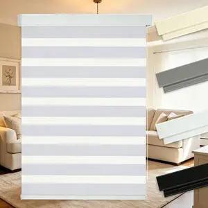 Allesin Zen Cordless Zebra Blinds, Dual Layer Day & Night Window Shades,Cordless Free-Stop Safe System,Cordless Free-Stop Safe System, Blackout UV Protection & Full Privacy, Kid & Pet Safe for Home & Office Attached Valance, blackout curtains