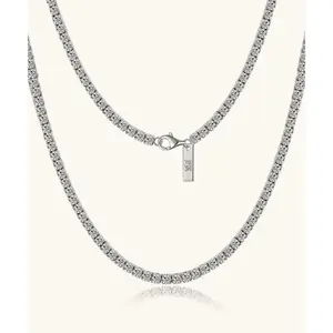 24K White Tennis Chain - 3mm