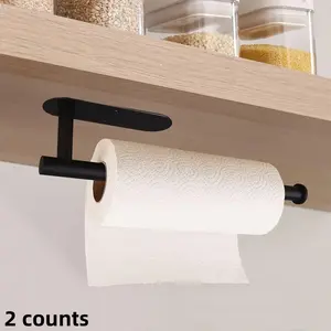 Small Space Organizer, Mounted Punch-Free Paper Towel Holder, Space-Saving Kitchen Organizer, Stainless Steel Roll Paper Storage Holder, Toilet Paper Holder, Bathroom Organizer Supplies