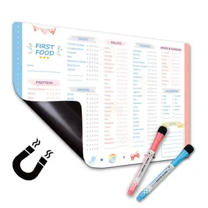 Baby Food Tracker Magnetic Board Meal Planner with Erasable Whiteboard Pens, Reusable Kitchen & Home Decor, Ideal for Infant Feeding Management Wall Planner