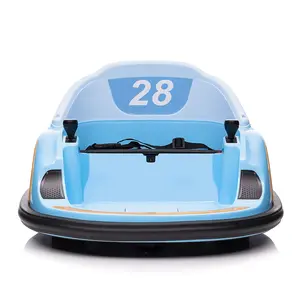 GARVEE 12V Electric Ride On Bumper Car with Remote Control, Battery Display, 360-Degree Spin, LED Lights, and Music - Fun Ride On Toy Gift for Toddlers, Blue