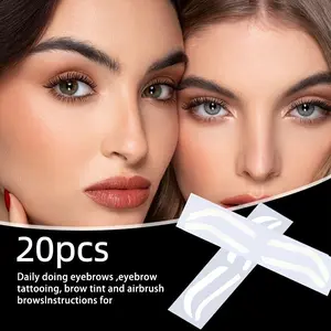 20 Pcs Beginner Eyebrow Templates, Symmetrical Frame and Edge Lines, Precision Brow Shaping Tool, Easy-To-Use for Perfect Brows