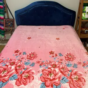 Pink Barbie floral King Size Throw