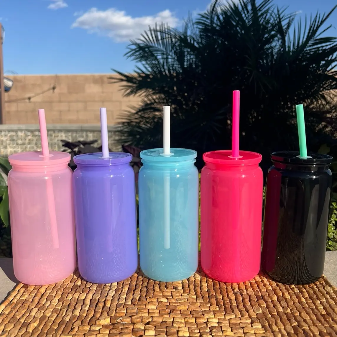 16 oz. Acrylic Plastic Tumbler Bottle - Portable and Reusable Water Bottle - Drinkware