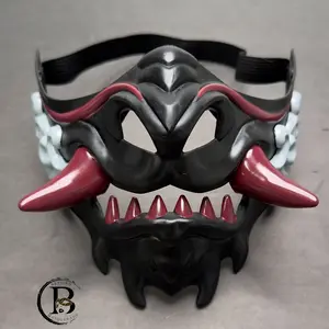 Japanese Oni Demon Devil Mask Warrior Cosplay Mask Mask Halloween Adjustable Festival Jaw Masquerade Mask Villain Mask Hannya Mask