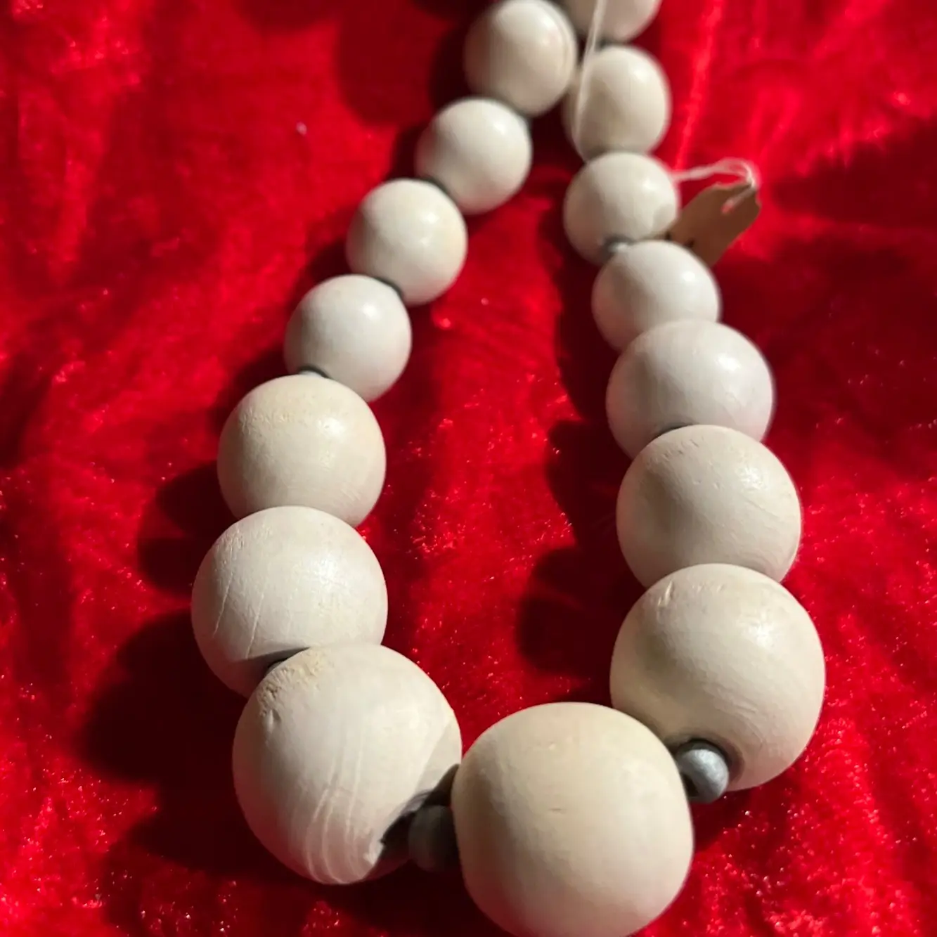 vintage wooden bead necklace