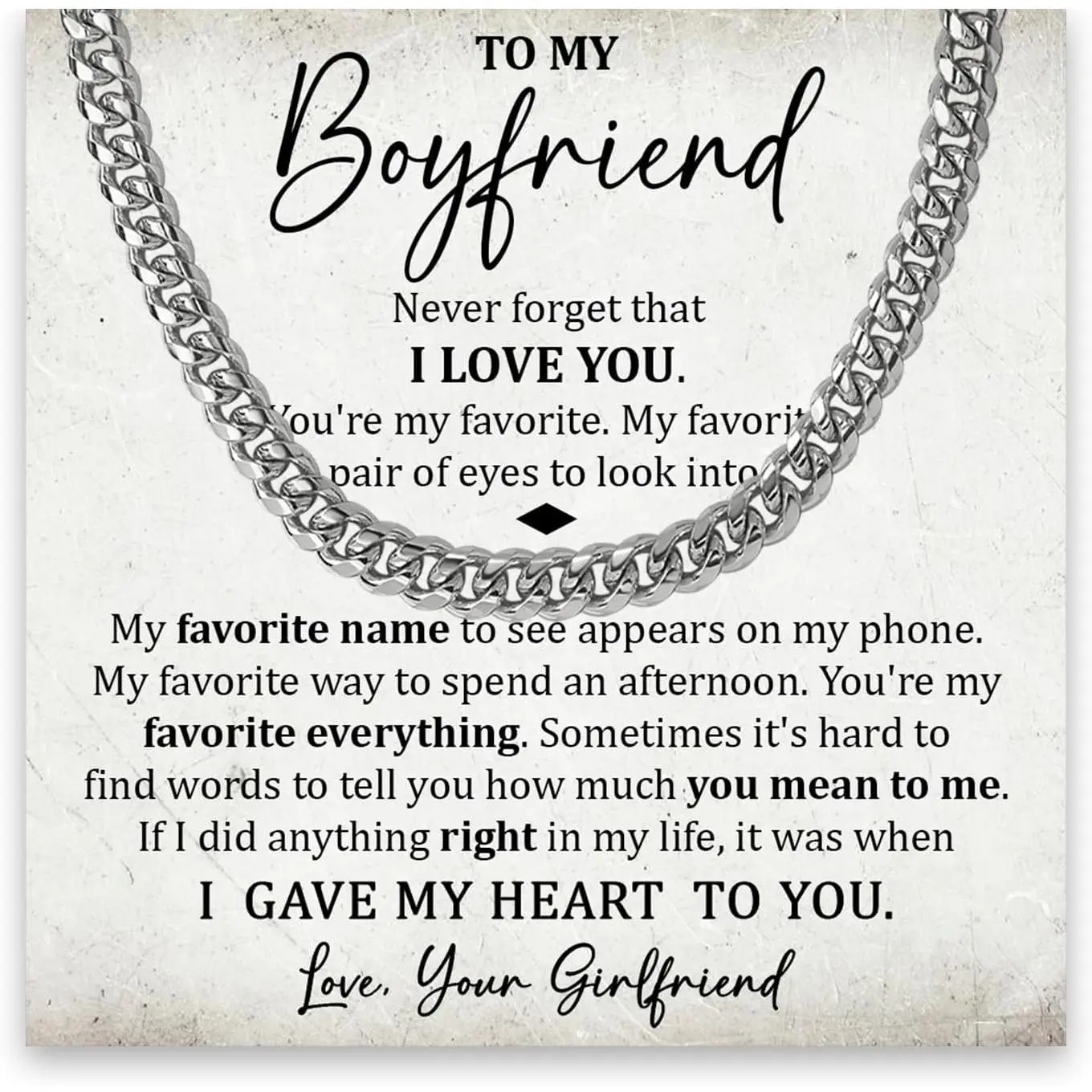 To My Boyfriend Promise Necklace - Boyfriend Christmas & Valentine's Gift