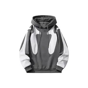 Men's Color Block Hoodie Fashion Pullover Sweatshirt with Contrast Panels Customizable Design Personalized Streetwear Casual Wear Top