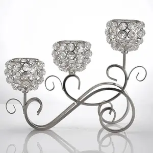 CRYSTAL 3 ARMS CANDLE HOLDER Decor Decorative