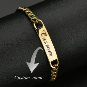 Custom Engraved Bracelet – Personalized Gold Tone Jewelry