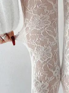 Women's Floral Fishnet Pantyhose, Thin Sweet Sexy Design, Comfortable Daily Wear, All over Print, Fitted Style, No Organic Textile