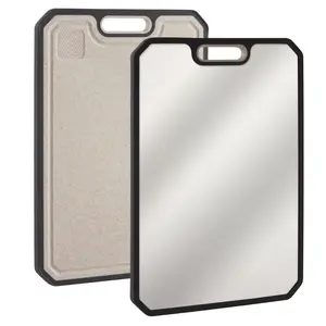 Titanium Kitchen Cutting Board 2-in-1 Double Sided Design Food Grade Safe for Fresh Meat and Vegetables Easy to Clean Large 15”×11” Chopping Board for Daily Kitchen Cooking