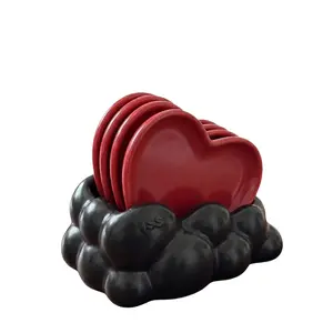 High-Value Heart-Shaped Ceramic Bone Dish, Luxurious Elegant Cute Tableware, Perfect for Home Dining, Stylish Bone Plate