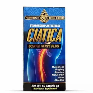 CIATICA Sciatic Nerve Plus 1g (60 Caplets) - Natural Extract for Nerve Health - Healthcare Supplement Vitamin Dietary Edible Fitness Bathroom Muscle
