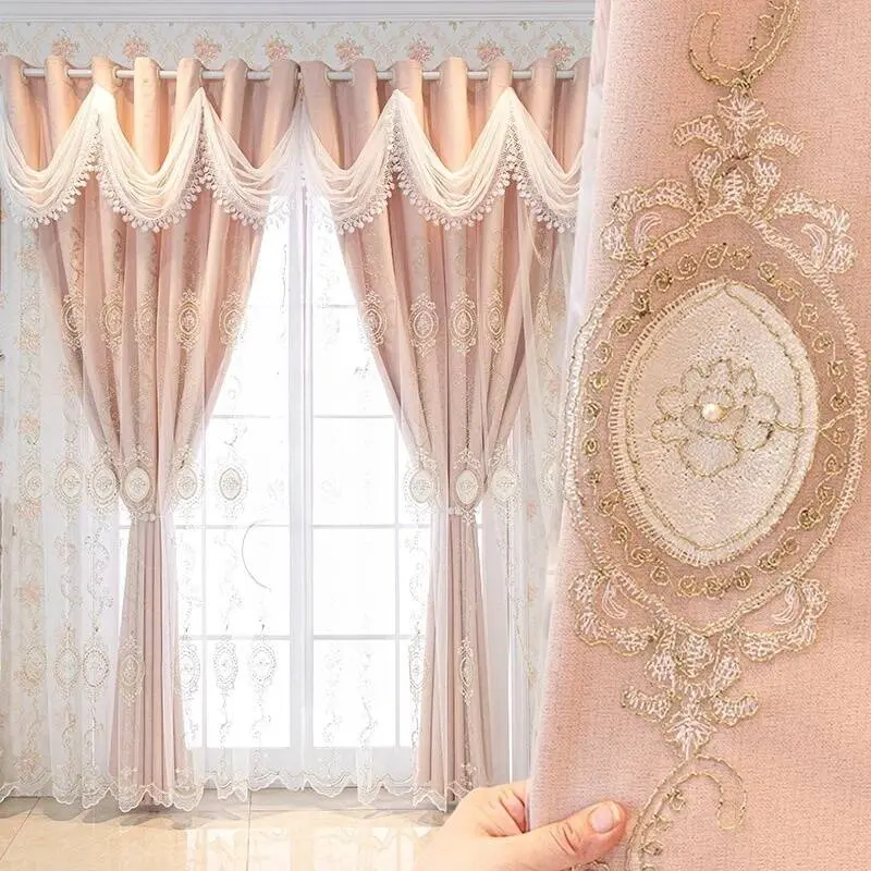 1pc Luxury European Style Blackout Curtains, Home Decorative Curtain, Minimalist Design Drapes for Living Room & Bedroom, Sunlight Blocking Fabric