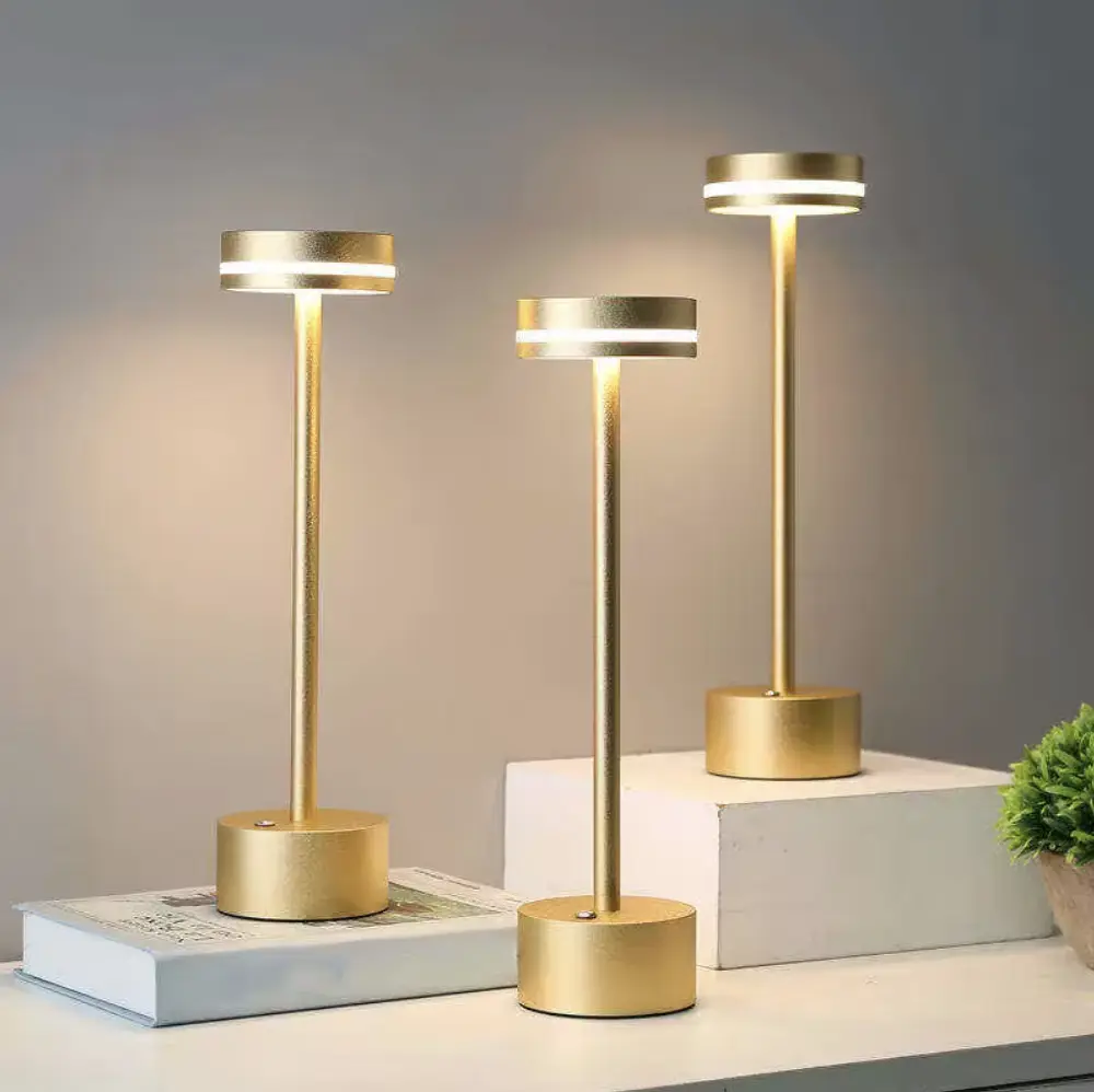 Kiwi Glow Zenith Pro Halo Lamp — Mini Cordless Metal Desk Lamp — Touch Dimming & 360° Architectural Glow