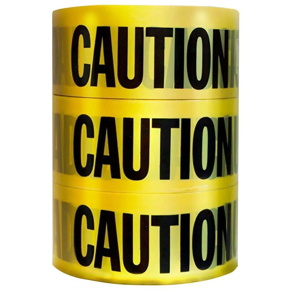 3 in x 1000 ft Caution Tape 3 Pack High Visibility Yellow Black Warning Tape for Safety and Security