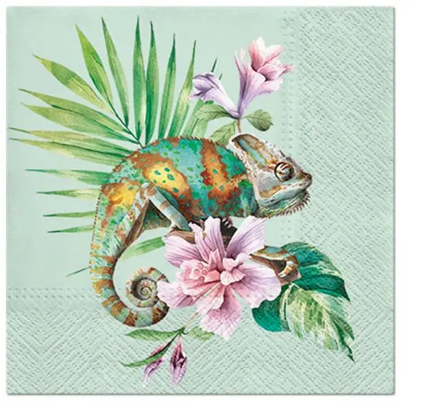 Animal Napkins Gecko Decoupage Art Craft Paper Luncheon Napkin  #1020