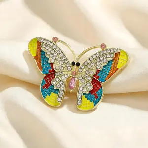 Elegant Butterfly Brooch with Sparkling Rhinestones, Ladies Luxury Alloy Pin, Perfect for Daily Wear and Parties