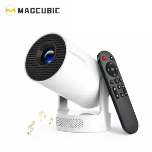 Magcubic Mini Projector with Voice Assistance, WiFi 6 and Bluetooth 5.4, Portable Projector 8K Support, Android 14.0 5W Soundbase Speaker, Auto Vertical Keystone 180°Rotatable Smart Proyector for Movie Home Outdoor
