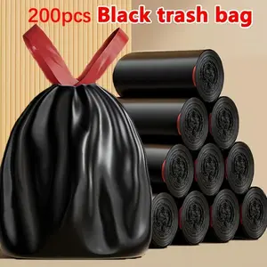 Trash Bags with Zipper, Leak Proof & Odor Resistant, 100/200 Count, Ideal for Yard, Industrial, Bathroom Waste, Durable Trash Bag
