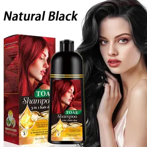 TOAE Hair dye Shampoo 3 In 1 Long lasting and great coverage.Four Color Hair Dye Shampoo herbaceous plant Can be used by both men and women Haircare Grey hair dye shampoo