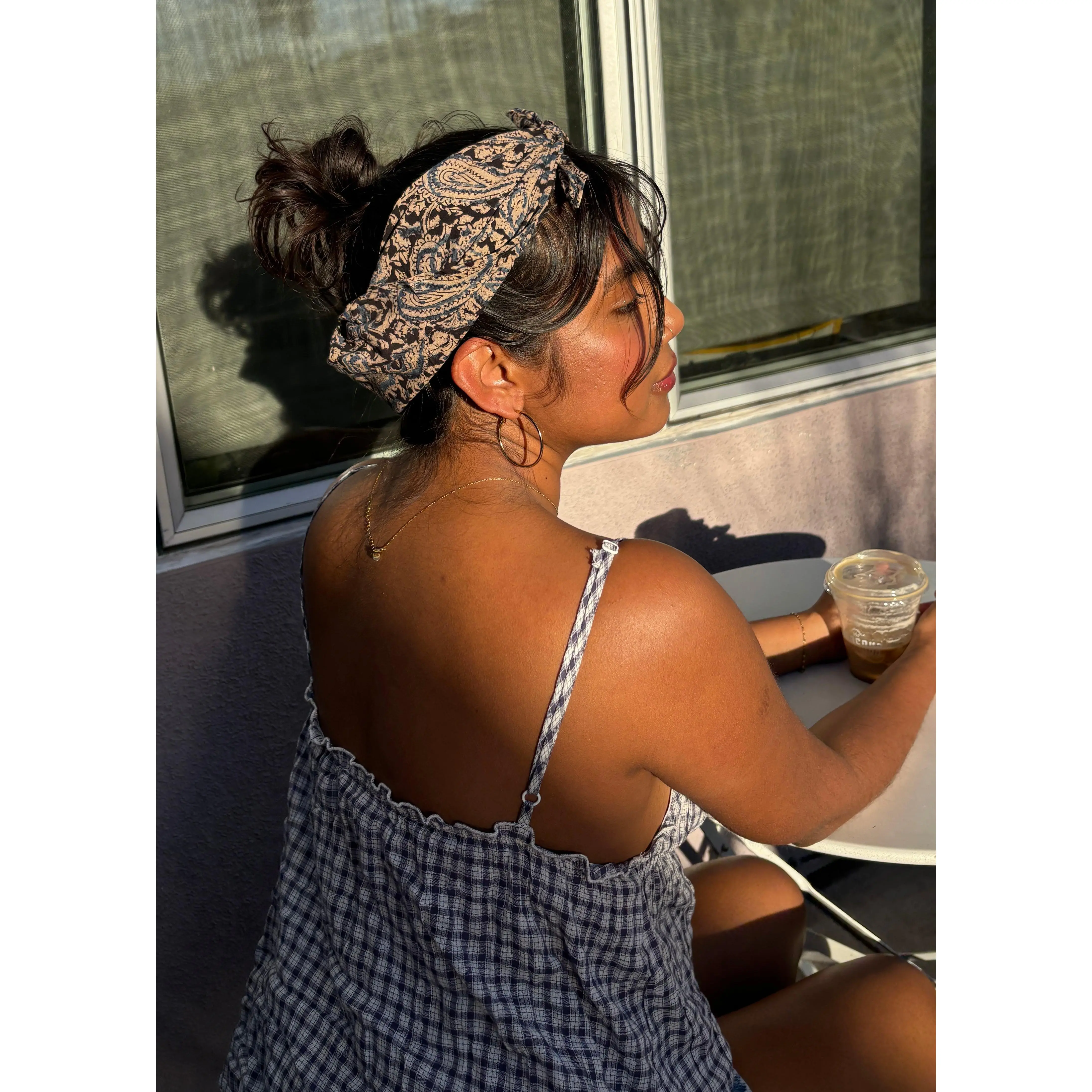 Indigo Mirage - Kalamkari Cotton Bandana