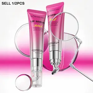 Hydrating & Peptide Lip Essence Serum, Korean Makeup Balm with Shea Butter, Smooth Moisturizing Texture, Ice-Cool Rollerball Applicator, Radiant