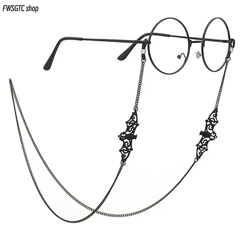 Unisex 75cm Copper Bat Bead Hollow Chain Eyeglasses Strap - Casual Anti-Lost Bag Accessory with Attaches to Eyewear Frames for All Glasses Wearers, Fashion Neck Band Holder for Eyewear