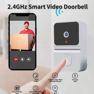 Smart Video Doorbell, Wireless Doorbells For Home, Rechargeable Video Intercom 2.4G WiFi Security Camera with Night Vision, 2-Way Audio, Mobile APP Remote Control, Built in Rechargeable Battery for Home Automation System