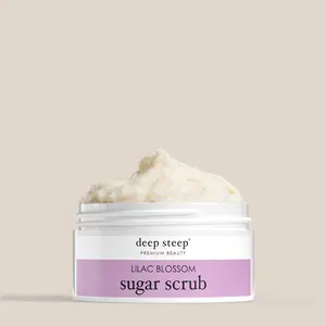 Deep Steep Premium Beauty Sugar Scrub - Lilac Blossom 8 oz - Moisturizing Body Care with Argan Oil and Cocoa Butter